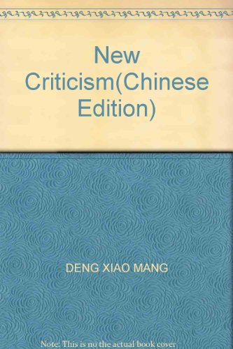 Beispielbild fr New Criticism(Chinese Edition) zum Verkauf von liu xing
