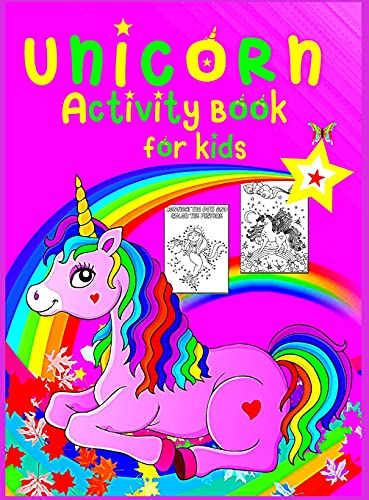 Beispielbild fr Unicorn Activity Book for Kids: Coloring pages and activities for girls and boys aged 4 and 8, a fun game for children to learn coloring, dot to dot, zum Verkauf von Buchpark
