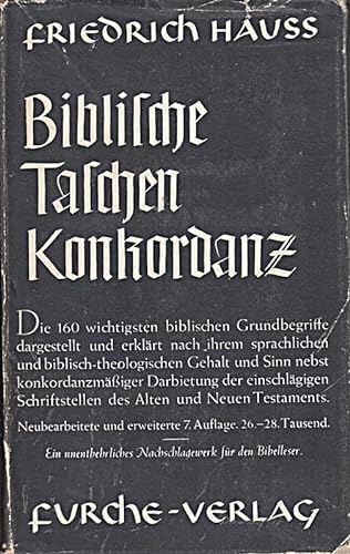 9787843621340: Biblische Taschenkonkordanz. Darstellung und Erluterung der wichtigsten biblischen Begriffe.