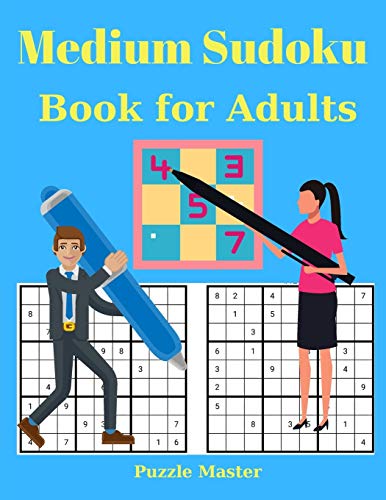 Beispielbild fr Medium Sudoku Book for Adults - 200 Large Print Sudoku Puzzles with Solutions zum Verkauf von Buchpark