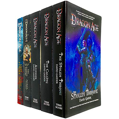 Stock image for David Gaider Dragon Age Series 5 Books Collection Set (Stolen Throne, Calling, Asunder, Last Flight, Masked Empire) for sale by Revaluation Books