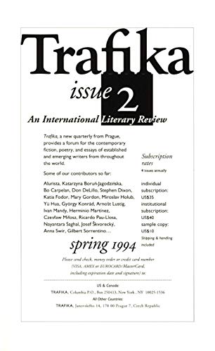 Stock image for Trafika: An International Literary Review (#2 Spring 1994) for sale by Wonder Book