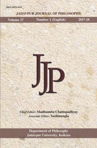 9788100000786: Jadavpur Journal of Philosophy Vol. 27 no. 1