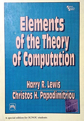 Stock image for Elements of the Theory of Computation for sale by HPB-Red