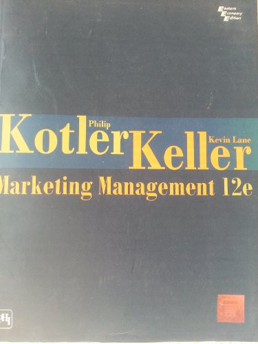 Stock image for Marketing Management Edition: twelfth for sale by Brit Books