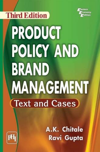 Imagen de archivo de Product Policy and Brand Management Text and Cases a la venta por Books Puddle