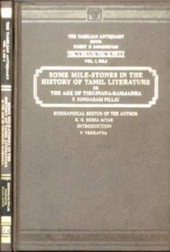 9788120617551: Some Mile-stones: The History of Tamil Literature: v. 1, Pt. 3