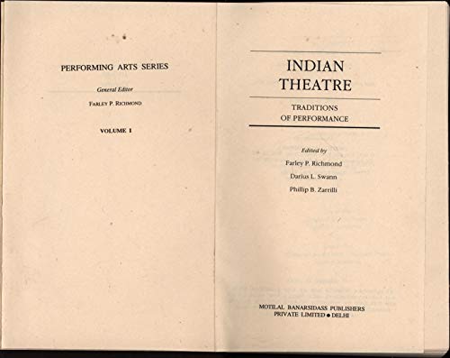 Beispielbild fr Indian Theatre: Traditions of Performance zum Verkauf von WorldofBooks