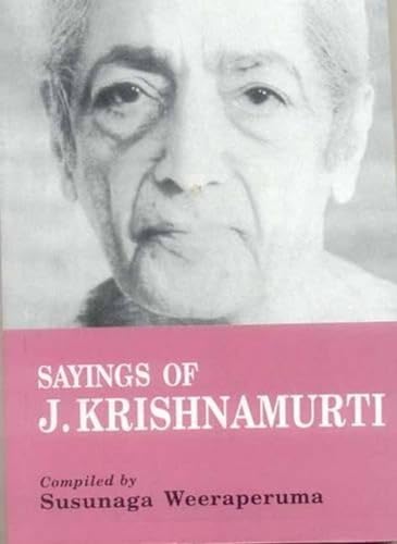 Beispielbild fr Sayings Of J. Krishnamurti zum Verkauf von Books in my Basket