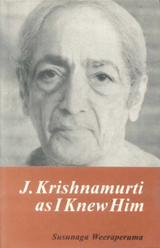 Beispielbild fr J. Krishnamurti as I Knew Him zum Verkauf von Books Puddle