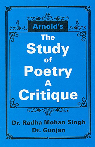 Imagen de archivo de Arnold's the Study of Poetry a Critique a la venta por Books Puddle