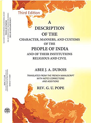 Beispielbild fr Description of the Character, Manners and Customs of the People of India zum Verkauf von Books Puddle