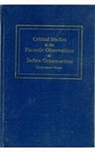 Imagen de archivo de Critical Studies In The Phonetic Observations Of Indian Grammarians (James G. Forlong Fund Vol. VII) a la venta por Books in my Basket