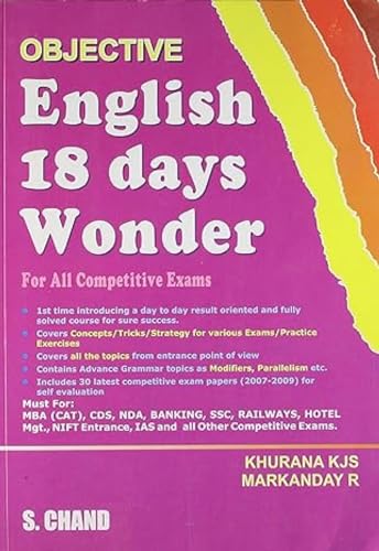 Stock image for Objective English 18 Days Wonder For All Competitive Exams for sale by Vedams eBooks (P) Ltd