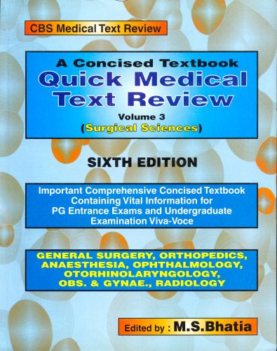 9788123911182: Surgical Sciences (v. III) (Concise Textbook Quick Medical Text Review)