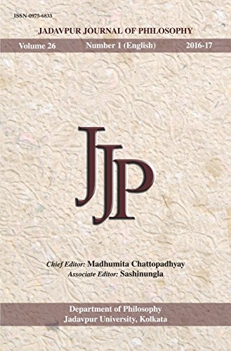 Stock image for Jadavpur Journal of Philosophy Vol. 26 (no. 1) for sale by Books Puddle