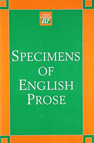 9788125032410: Specimens Of English Prose