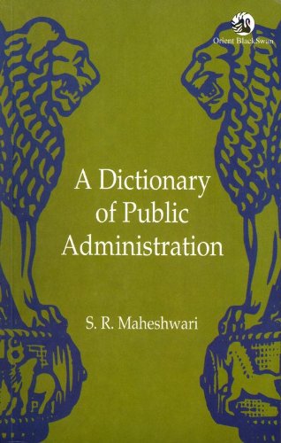 Stock image for A Dictionary of Public Administration for sale by Romtrade Corp.