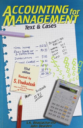 9788125905530: Accounting For Management: Text And Cases