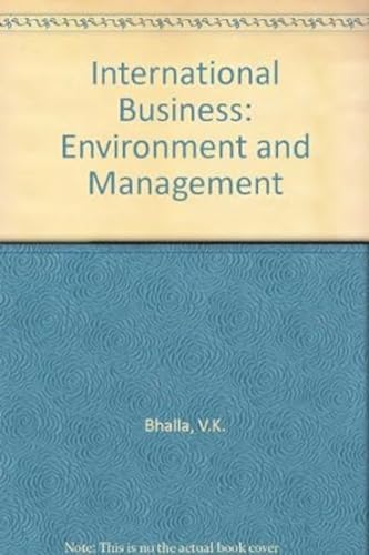 Stock image for International Business Environment and Management for sale by PBShop.store US