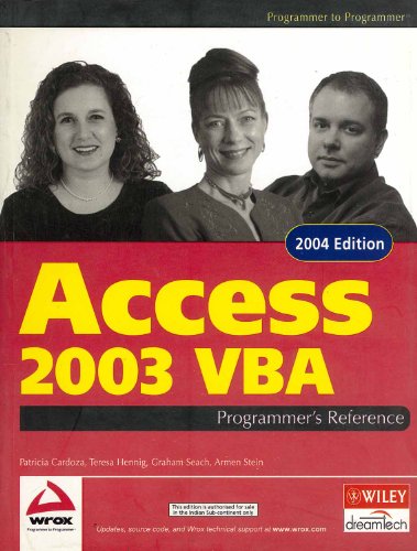 9788126505111: Access 2003 Vba Programmer's Reference