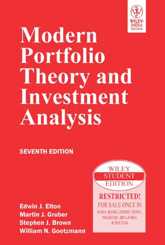 Stock image for Modern Portfolio Theory And Investment Analysis 7Ed (Pb 2008) for sale by dsmbooks