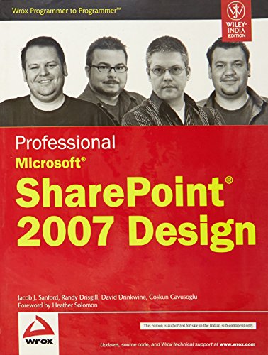 Beispielbild fr Wiley India Pvt Ltd Professional Microsoft Sharepoint 2007 Design zum Verkauf von Wonder Book