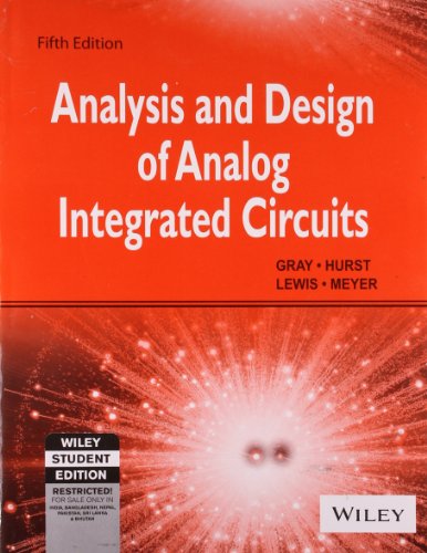 9788126521487: ANALYSIS AND DESIGN OF ANALOG INTEGRATED CIRCUITS, 5TH EDITION [INTERNATIONAL STUDENTS VERSION]