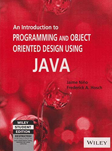9788126523535: INTRODUCTION TO PROGRAMMING AND OBJECT ORIENTED DESIGN USING JAVA