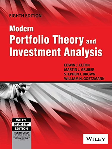 Imagen de archivo de Modern Portfolio Theory And Investment Analysis, 8Th Ed a la venta por Books in my Basket