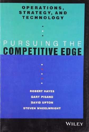 Operations, strategy, and Technology: Pursuing the Competitive Edge