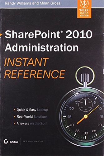 9788126532186: Shrepoint 2010 Administration Instant Reference