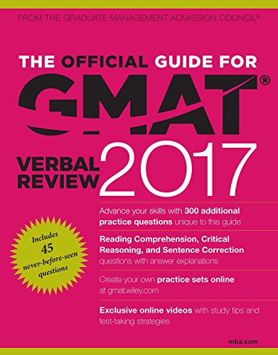 Beispielbild fr The Official Guide for GMAT Verbal Review 2017: with Online Question Bank and Exclusive Video zum Verkauf von medimops