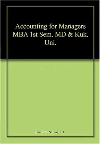 Beispielbild fr Accounting for Managers MBA 1st Semester MD & KU zum Verkauf von Books Puddle