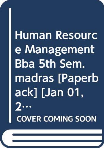 9788127262679: Human Resource Management Bba 5th Sem.madras