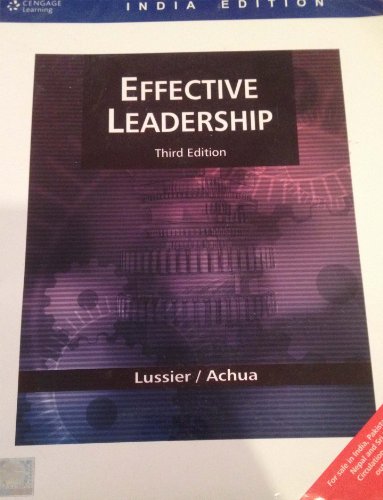 9788131502365: Effective Leadership [Paperback] [Jan 01, 2005] Lussier