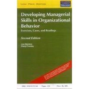 Imagen de archivo de Developing Managerial Skills in Organizational Behavior a la venta por Majestic Books