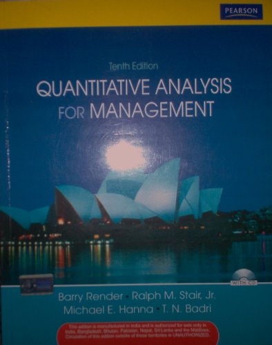 9788131723739: Quantitative Analysis for Management 10th edition