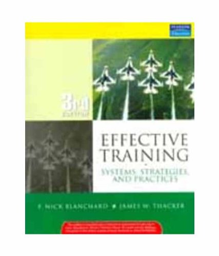 Effective Training (9788131724194) by James W. Thacker
