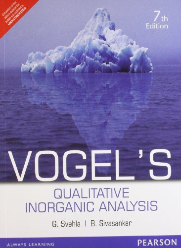 Imagen de archivo de Vogels Qualitative Inorganic Analysis, 7Th Edn a la venta por Books in my Basket