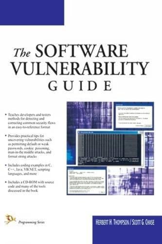 Stock image for The Software Vulnerability Guide for sale by Majestic Books