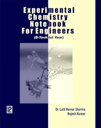 Stock image for Experimental Chemistry Notebook for Engineers for sale by Books Puddle