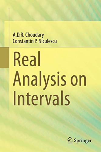 9788132221470: Real Analysis on Intervals