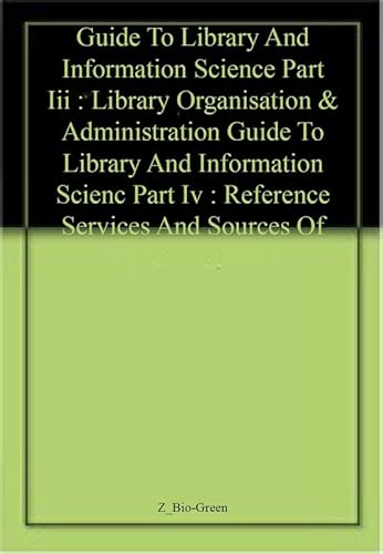 Stock image for Guide to Library and Information Science, Part III for sale by Books Puddle