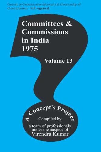 9788170224822: Committees and Commissions in India: Vol. 13: 1975