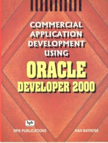 Beispielbild fr Commercial Application Development Using ORACLE Developer 2000 zum Verkauf von Wonder Book