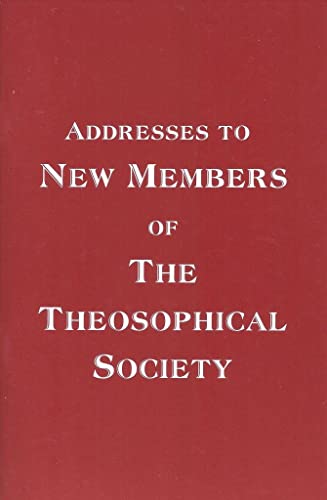 Stock image for Addresses to new Members of the Theosophical Society for sale by Books Puddle