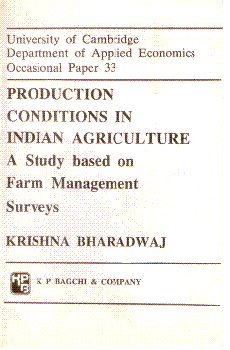 Stock image for Production Conditions in India Agriculture for sale by Majestic Books