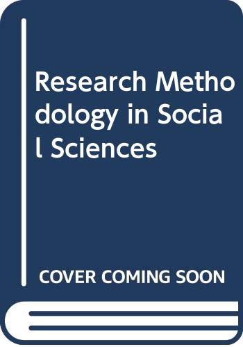 Beispielbild fr Research Methodology in Social Sciences zum Verkauf von Books Puddle