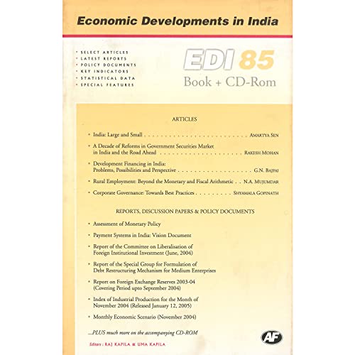 Stock image for Economic Developments in India (EDI) : Monthly Update, Volume 85 for sale by Books Puddle